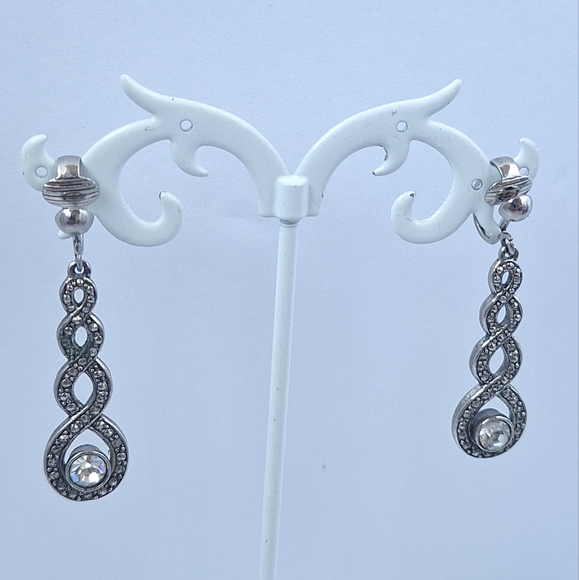 Vintage marcasite Clip-On Earrings - Picture 3 of 5